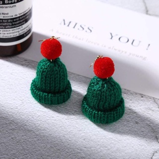 🧶Khuyên tai hình mũ len