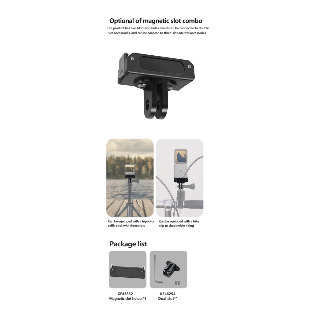Giá Đỡ Ba Chân Từ Tính 1 / 4 "XT-XINTE Action2 Có Thể Gập Lại Cho Máy Ảnh Thể Thao DJI ACTION 2