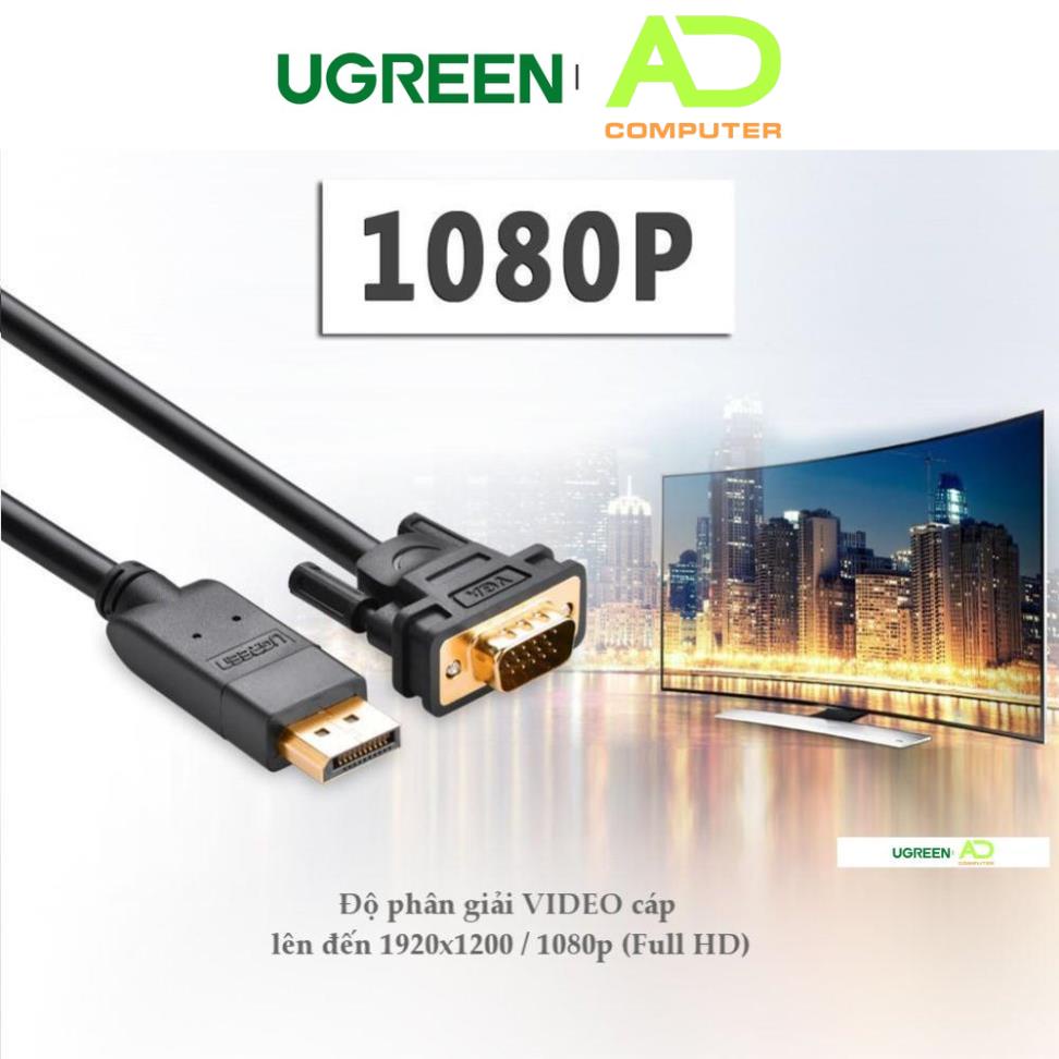 Dây chuyển đổi DisplayPort sang VGA hỗ trợ phân giải 1920x1200 dài 1m UGREEN DP105