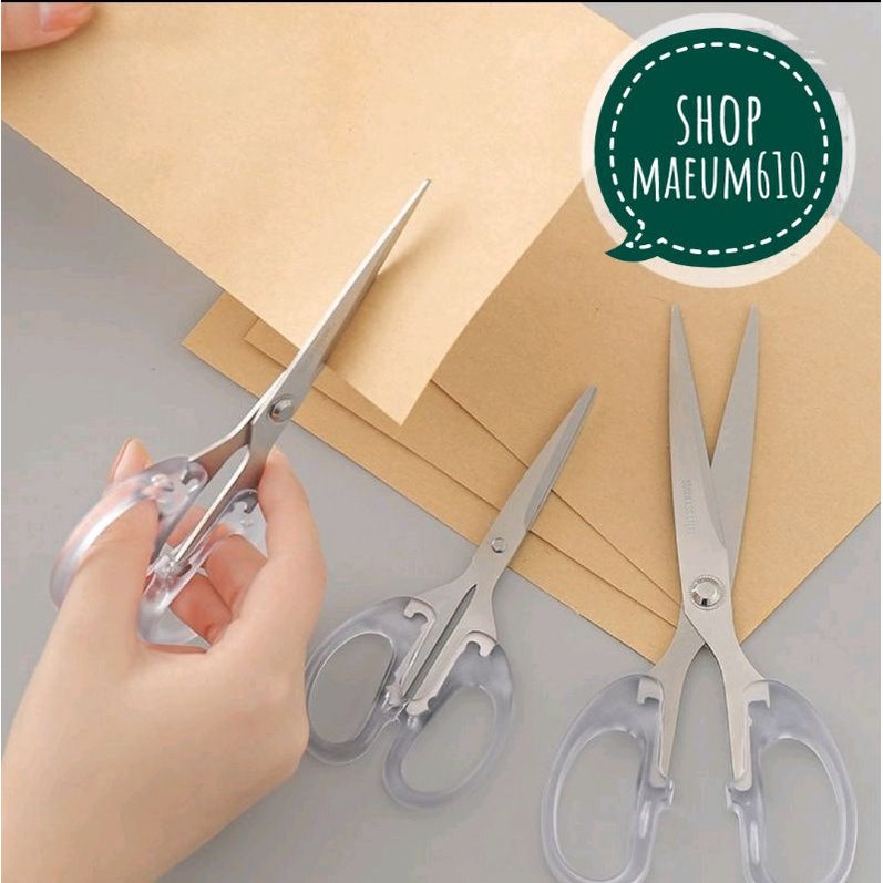 Kéo Oule cán trong suốt 3 kích cỡ nhỏ trung lớn, kéo thủ công handmade ShopMaeum610