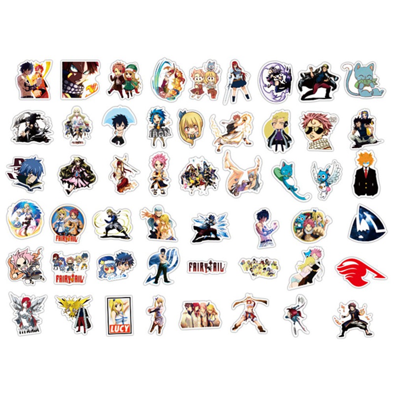 Set 50 sticker dán trang trí thủ công hình nhân vật anime Haikyuu
