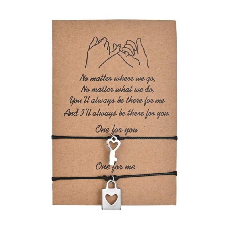 Set 2 Vòng Tay Tình Bạn Bện Dây Thủ Công Kèm Chìa Khóa