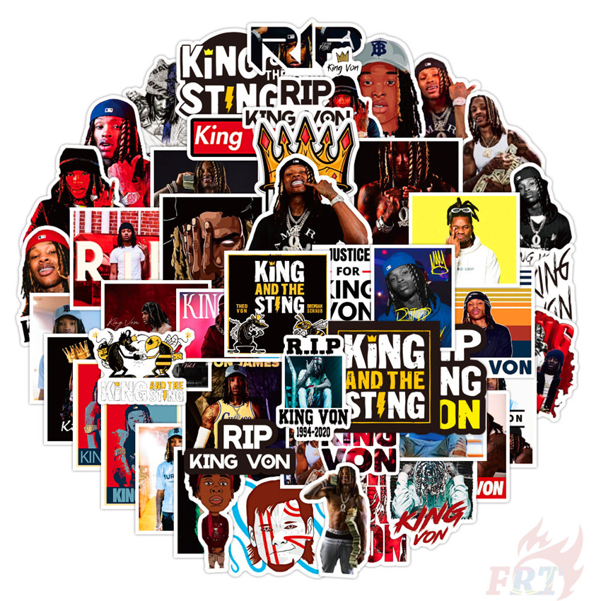 50 Cái / bộ ❉ RIP King Von - Nhãn dán ca sĩ Rapper ❉ Nhãn dán Doodle chống nước thời trang DIY