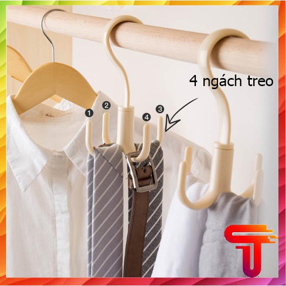 Móc treo túi xách quần áo cà vạt phụ kiện thắt lưng xoay tròn 360 độ đa năng tiết kiệm không gian TANOSA - T3A1