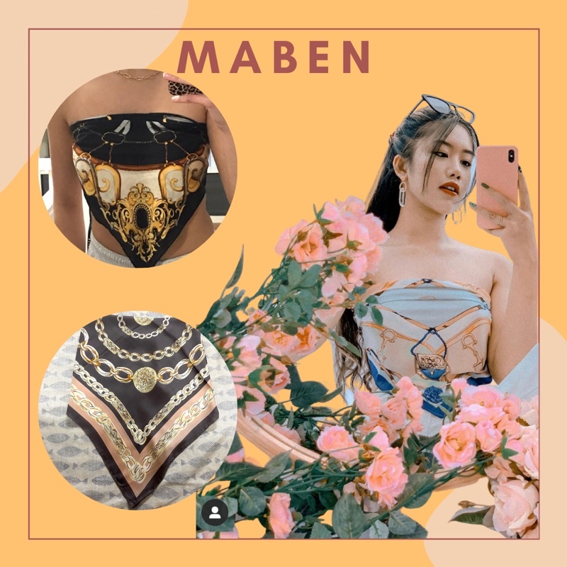Khăn bandana cột áo yếm turban choàng cổ thanh lịch size 70cm - Maben