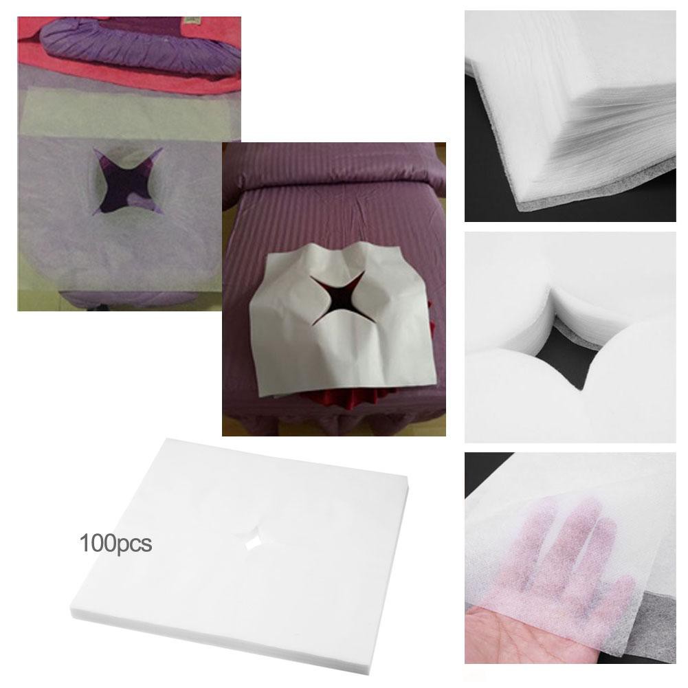 Set 100 tấm lót gối có lỗ hở tiện dụng cho spa