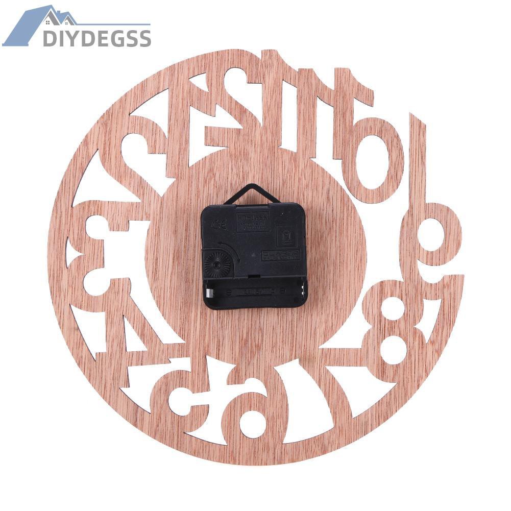 Diydegss2 Round Wall Clock Wood Clocks Home Decorative Watch for Living Room Bedroom