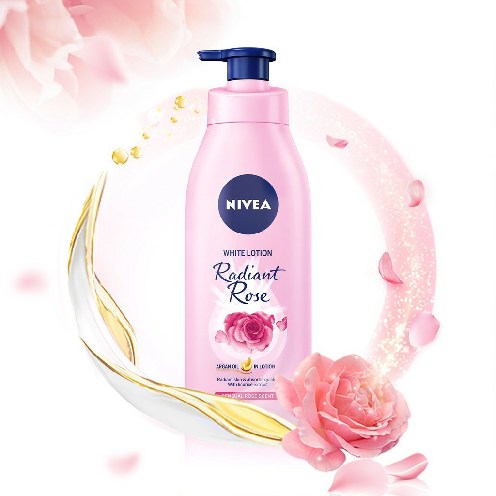 Sữa dưỡng thể dưỡng trắng da Nivea Radiant Rose / Sakura / Ngày và đêm