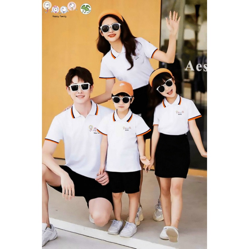 Áo thun polo gia đình cao cấp La'house Uniform - happy family