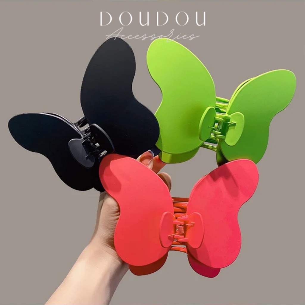 Phụ kiện tóc Doudou Cặp tóc Kẹp càng cua nơ hình bướm hai tầng 15cm Hot trend phong cách Hàn Quốc thời trang ZJ036