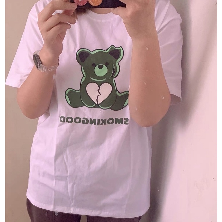 Áo phông nelly heybig sale (có sẵn) gấu xanh smokingood