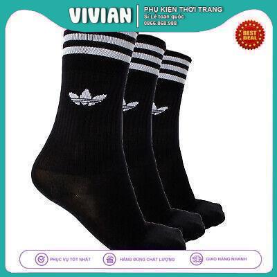 Vớ ADIDAS cổ cao 3 sọc [ Hàng loại ] Tất thể thao nam nữ sợi COTTON thấm hút mồ hôi, kháng khuẩn, khử mùi