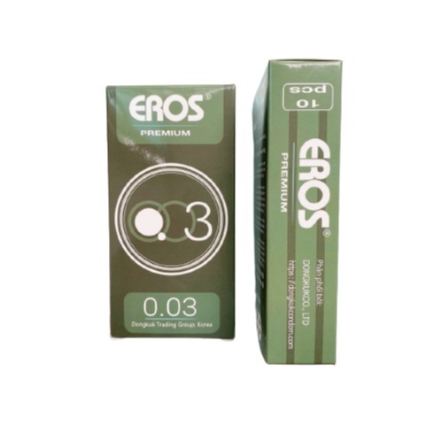 Bao cao su siêu mỏng Eros 003 - hộp 10 chiếc - siêu mỏng 0.03 mm