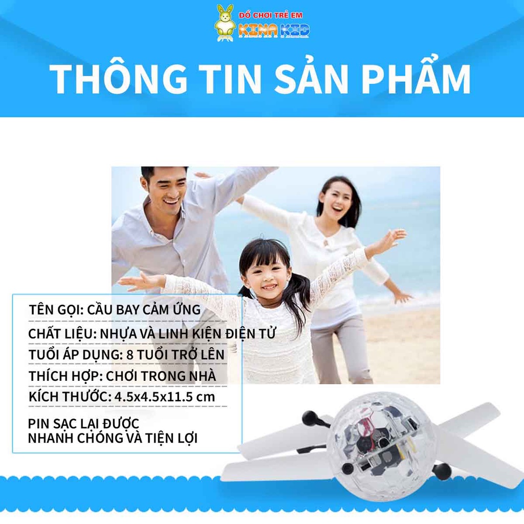 Quả Cầu Bay Cảm Ứng Phát Sáng Siêu Đẹp Hover Sphere, Sáng Tạo Và Vui Nhộn Cho Bé