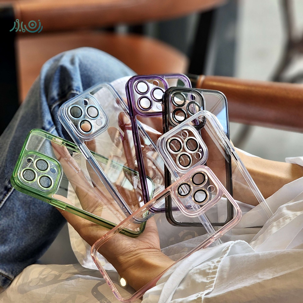 Ốp Điện Thoại Cứng Trong Suốt Với Miếng Dán Kim Loại Bảo Vệ Lens Cho iPhone 13 Pro Max 11 12 Pro Max