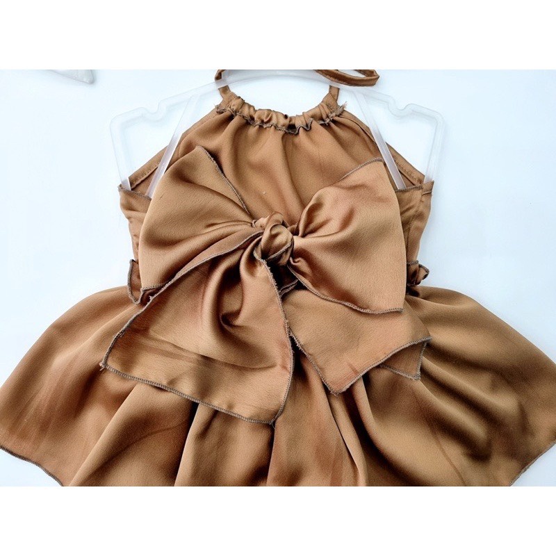 Set Yếm nâu tây cưng xỉu (Kèm băng đô)