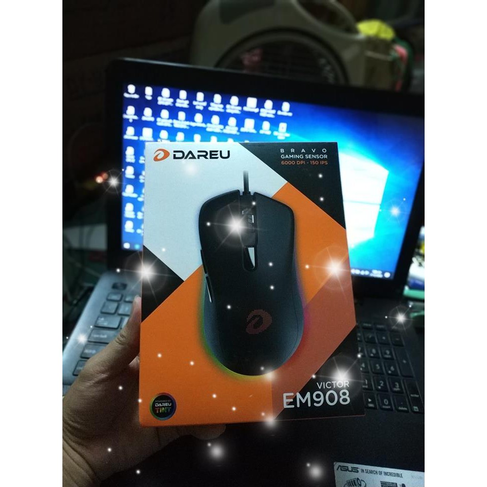 Chuột Gaming DAREU EM908 (LED RGB, BRAVO sensor) BH 2 năm chính hãng | BigBuy360 - bigbuy360.vn