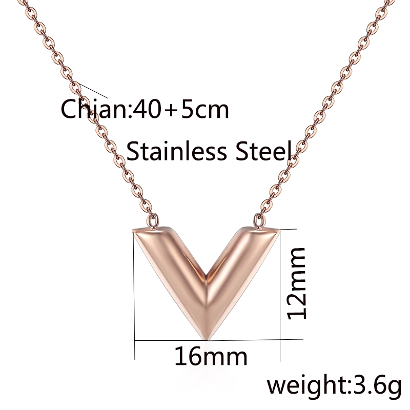 Dây Chuyền Kim Loại Mặt Chữ V Thời Trang Cho Nữ
