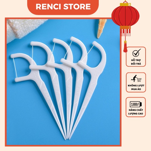 Tăm Chỉ Nha Khoa Set 20 Cây, Sợi Chỉ Mỏng - Bền, Đầu Tăm Nhỏ Giúp Dễ Dàng Làm Sạch Kẽ Răng