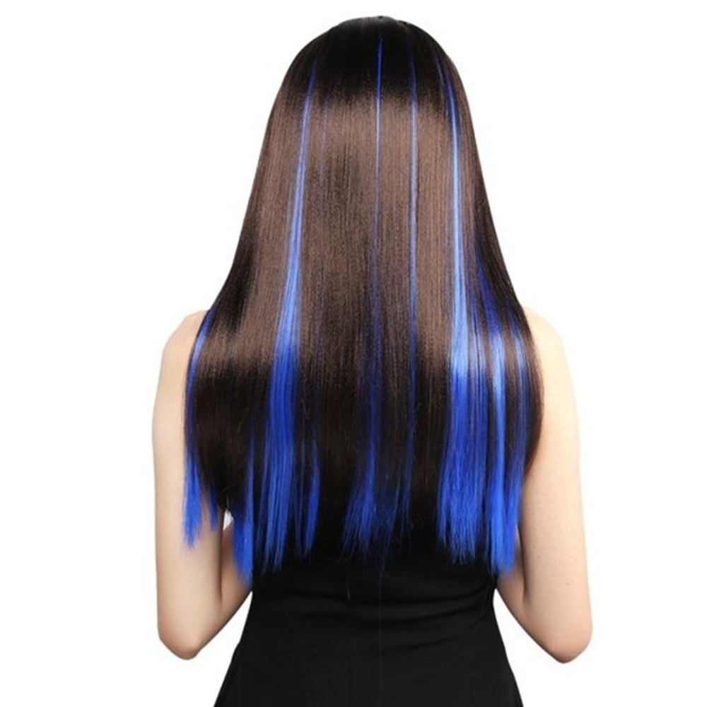 Tóc giả thẳng dài 26 màu sắc cầu vồng 20&quot; chất liệu sợi tổng hợp