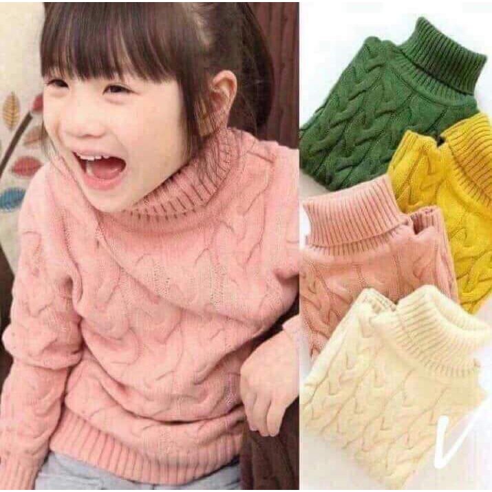 Áo len thừng cổ lọ cho bé gái và bé trai hàng dày đẹp size 8-20kg