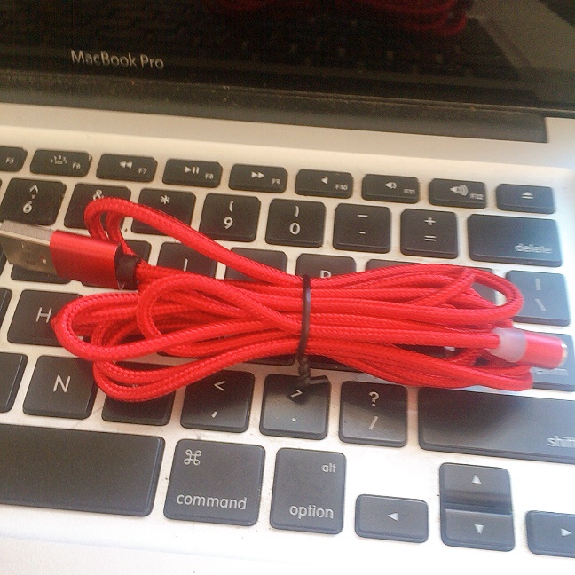 Cáp sạc từ hít nam châm dài 2 mét cho Android và iPhone 360 độ dây dù,có LED