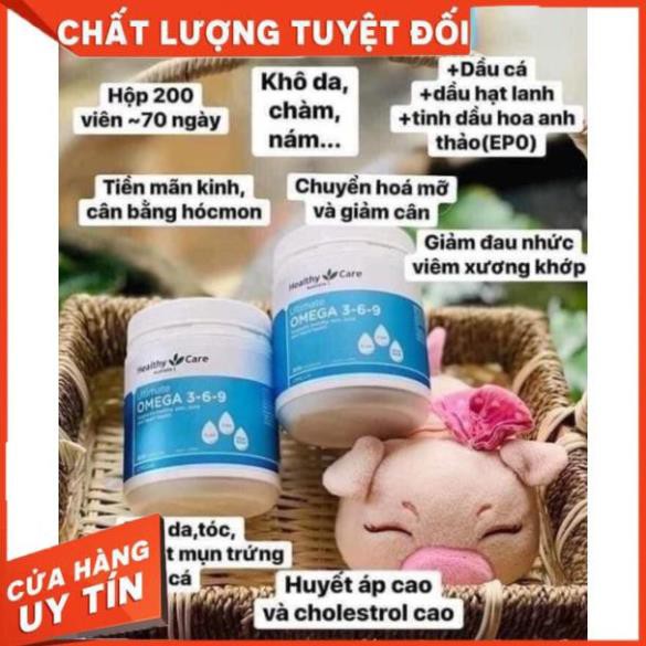 (FREESHIP+QUÀ+CHUẨN AIR) Omega 3 6 9 Healthy Care Ultimate Của Úc (200 Viên)