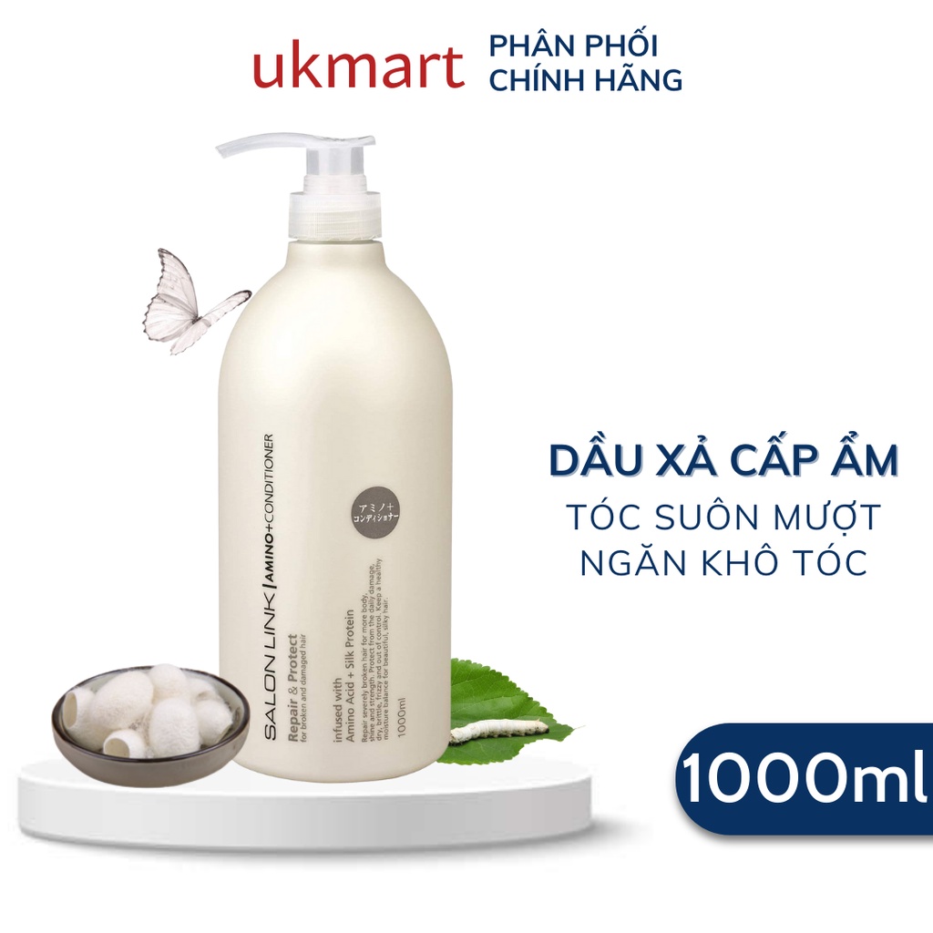 Dầu Gội Đầu, Dầu Xả Dưỡng Ẩm Salon Link Amino Shampoo Phục Hồi Tóc Khô Xơ 1000ml