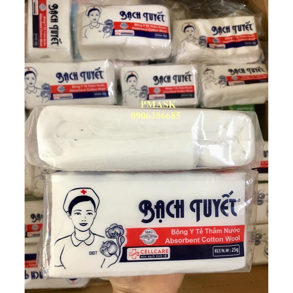 Bông gòn y tế Bông Bạch Tuyết 25gr sơ cứu vết thương