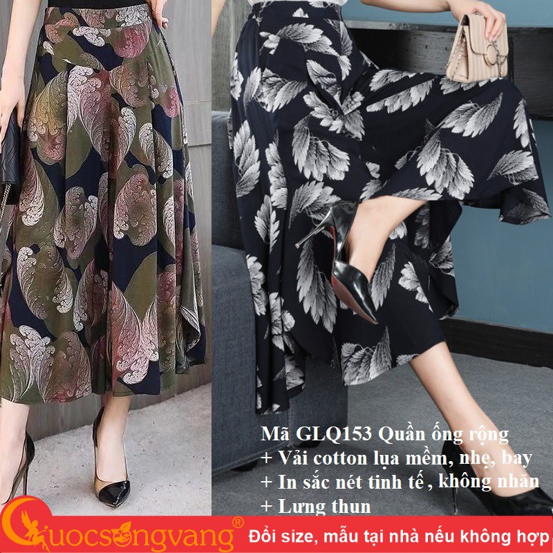 Quần ống rộng nữ quần cullottes lửng GLQ153 Cuocsongvang