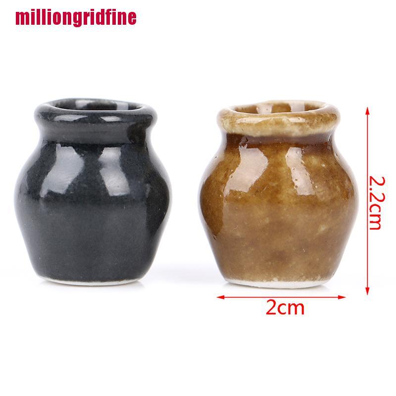 [mifineVN]1:12 Dollhouse Miniature Mini Ceramic Jar Pickle Jar Kitchen Storage Tank Model