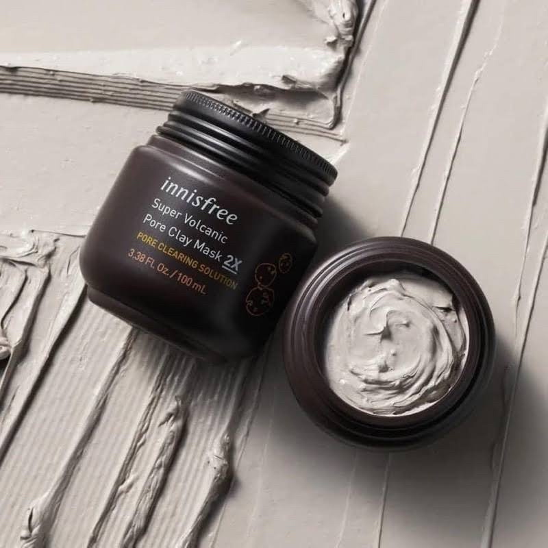 Mặt nạ đất sét tro núi lửa Innisfree super Volcanic pure clay mask 2x
