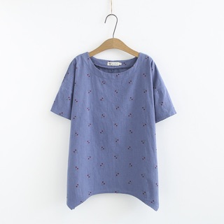 Áo kiểu big size cao cấp in hình cherry vạt xéo size đại 75-105kg