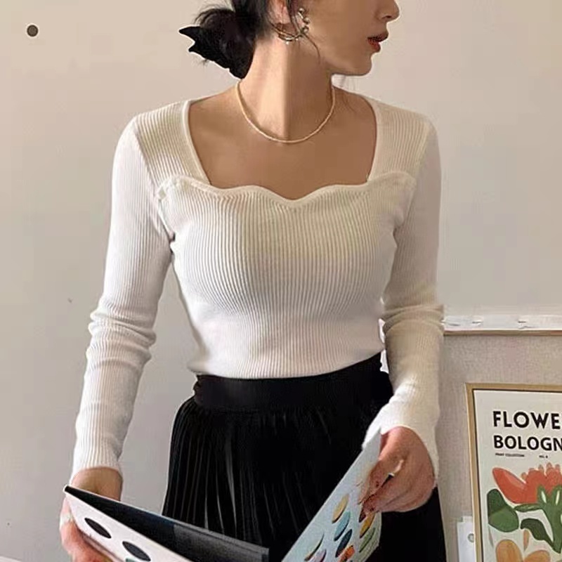 NRVP Áo Sweater Dệt Kim Dài Tay Thiết Kế Mới Thời Trang Theo Phong Cách Hàn Quốc Cho Nữ