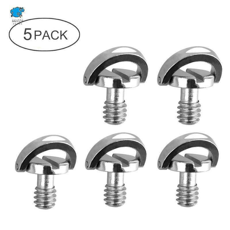 5 Pack 1/4inch Quick Release Plate D-ring D Shaft QR Screw Adapter