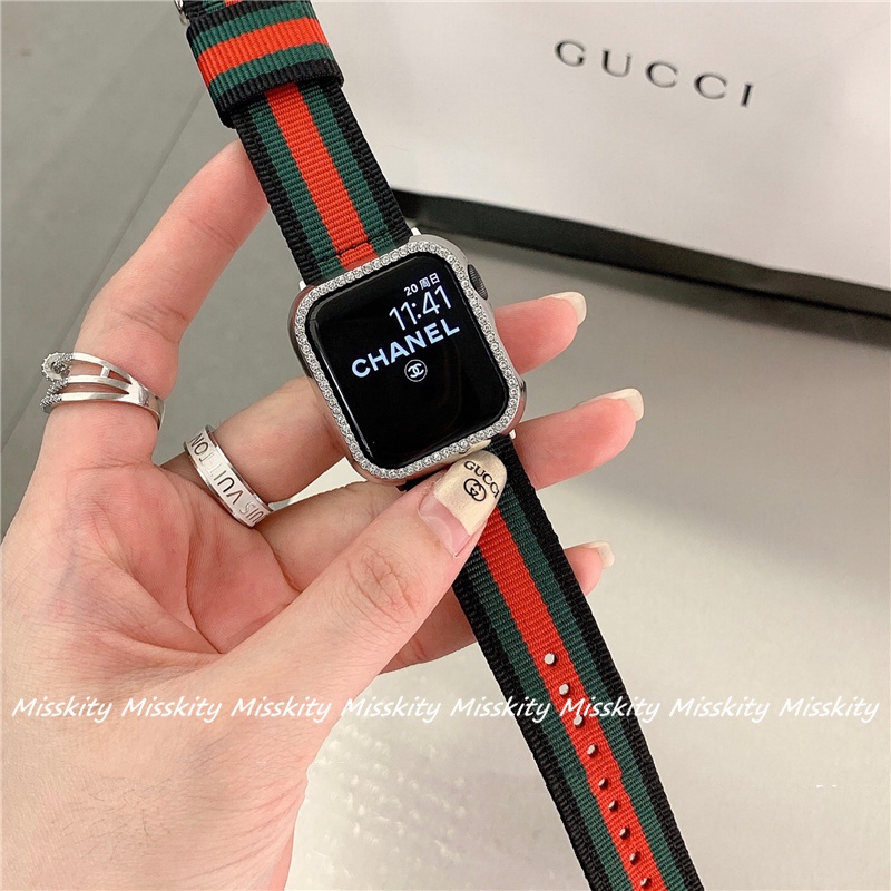Dây Đeo Bằng Vải Dù Canvas Cho Đồng Hồ Thông Minh Apple Watch Series 7 6 SE 5 4 3 2 1 41mm 45mm 40mm 44mm 42mm