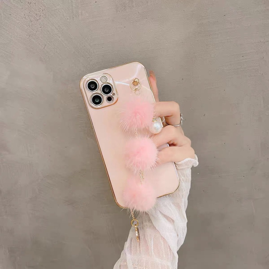 Ốp Điện Thoại Đính Hạt Mạ Điện Màu Hồng Cho Iphone 14 Pro Max 7 / 8 Plus Xr X / Xs Xs Max 11 12 Pro 13 12pro Max