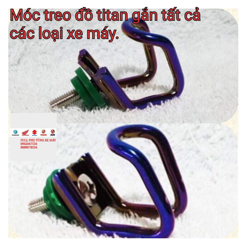 (LOẠI ĐẸP) MÓC TREO ĐỒ XE MÁY XI 7 MÀU - TITAN