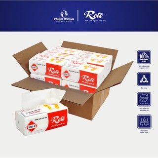 Khăn giấy rút đa năng ROTO - RT22-2, 20 gói, 102 tờ/2 lớp, 100% bột giấy nguyên sinh, dùng lau bếp, bọc thực phẩm