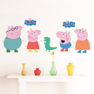 Miếng dán tường hình heo Peppa , dễ chùi rửa