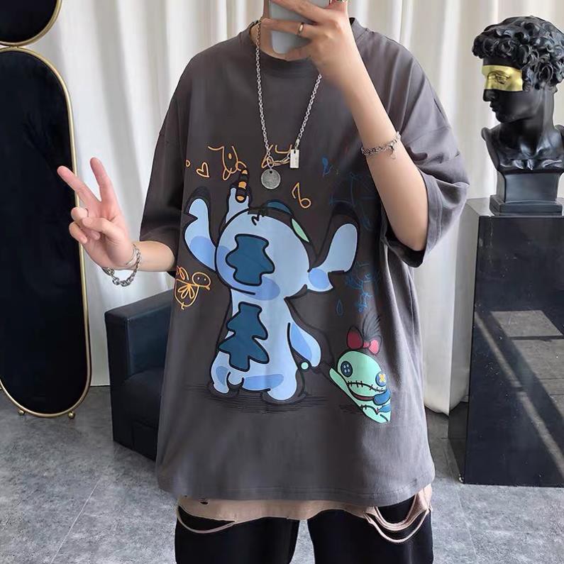 Áo thun tay lỡ unisex form rộng Kaws VẼ TRANH nam nữ phong cách ulzzang Wind , '