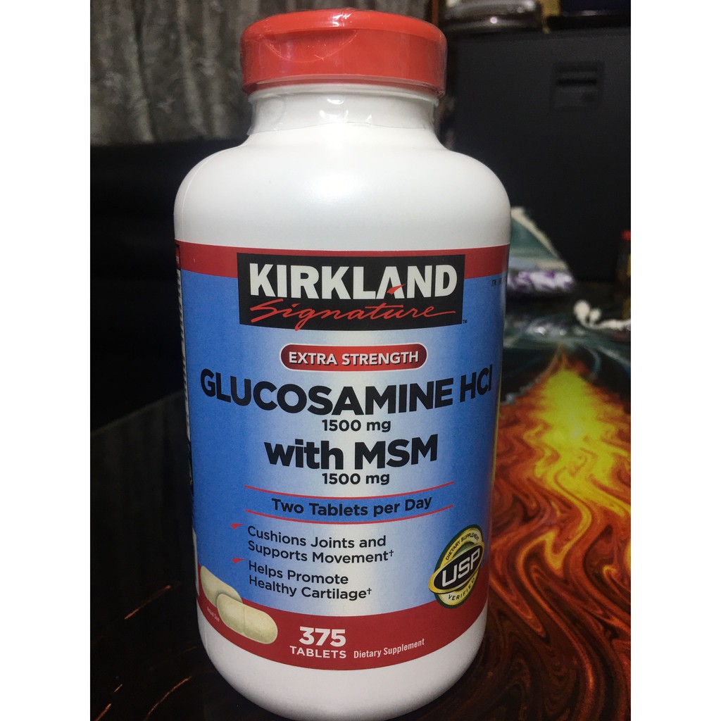 Viên uống xương khớp Glucosamine HCL 1500mg Kirkland with MSM 1500mg 375 viên nắp đỏ