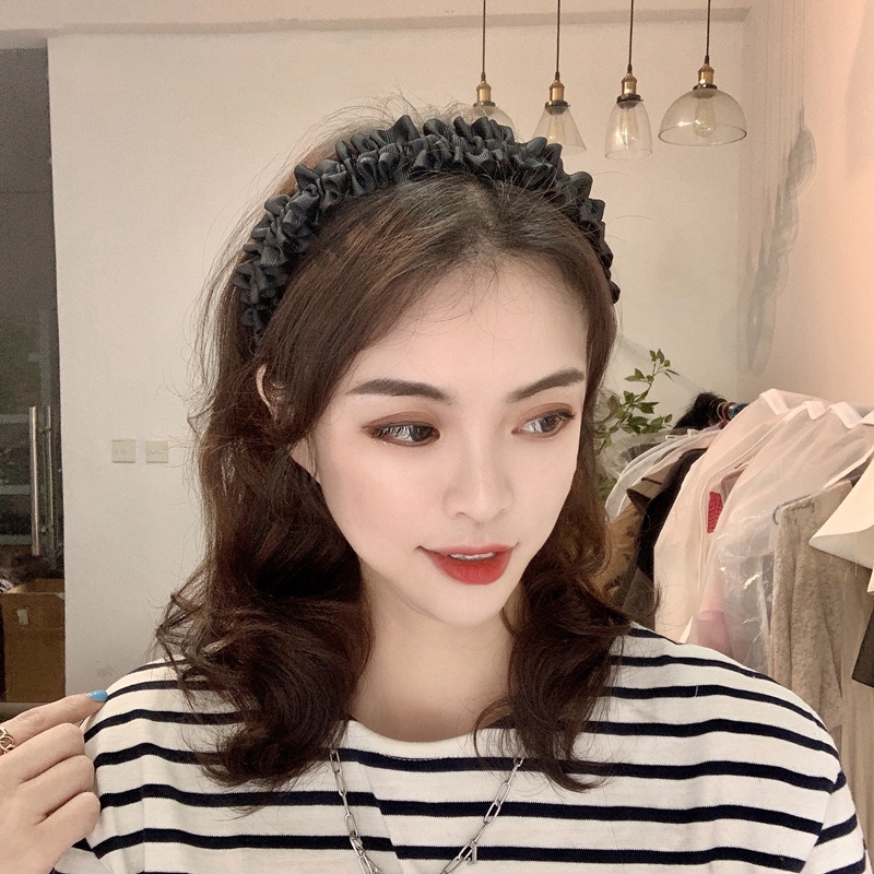 Băng Đô Vải Ren Xếp Ly Thời Trang Hàn Quốc Cho Nữ