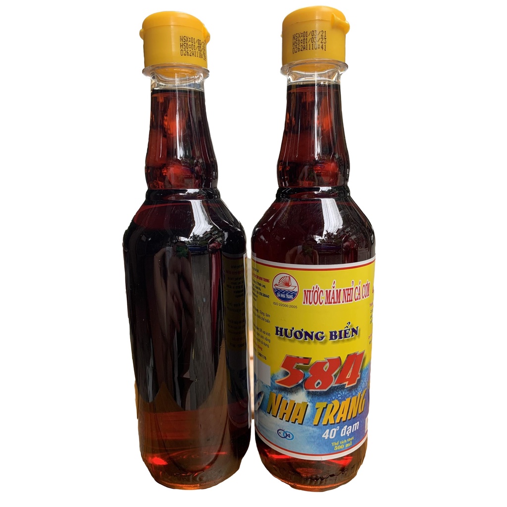 Nước mắm 584 Nha Trang 40 độ đạm chai nhựa 500ml thơm ngon, hậu vị sâu (mẫu mã mới)