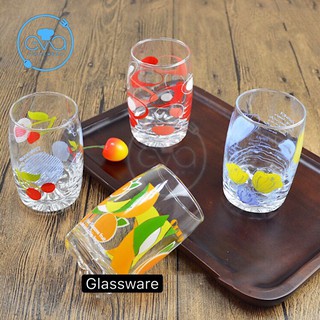 Bộ 6 Ly Thuỷ Tinh 310 Ml Đáy Múi Lỡ In Hoa Văn Ngẫu Nhiên