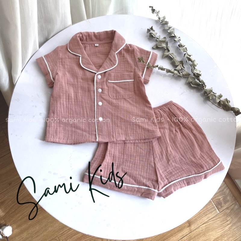 pijama cho bé chất liệu xô Muslin