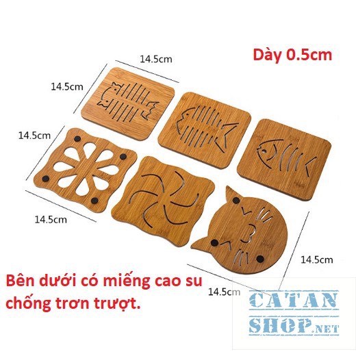 Tấm lót nồi bằng gỗ tre nhiều hình | BigBuy360 - bigbuy360.vn