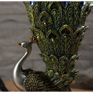 Bình cắm hoa, lông công công xanh