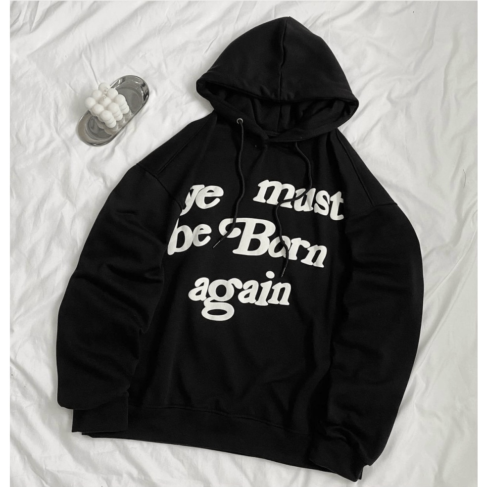 Áo Hoodies Nam Chui Đầu Vải Nỉ Dày Mịn Nón Lớn 2 Lớp Form Rộng Màu Đen In Chữ Tráng Hot Trend NEW UNISEX