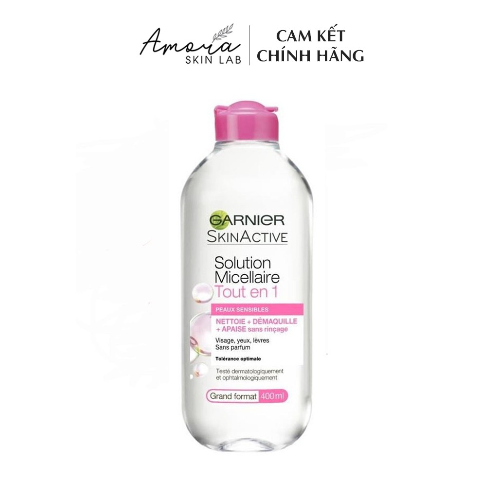 Garnier Skin Active Solution Micellaire Tout en 1 - Tẩy Trang Dành Cho Da Nhạy Cảm - Amora Skinlab